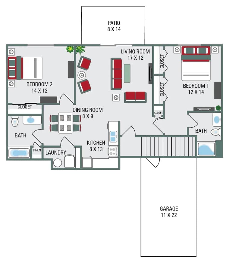 Green Bay apartments for rent - image - toonen_HS_SH_QP_2 bed_1270010824104353245147.jpg