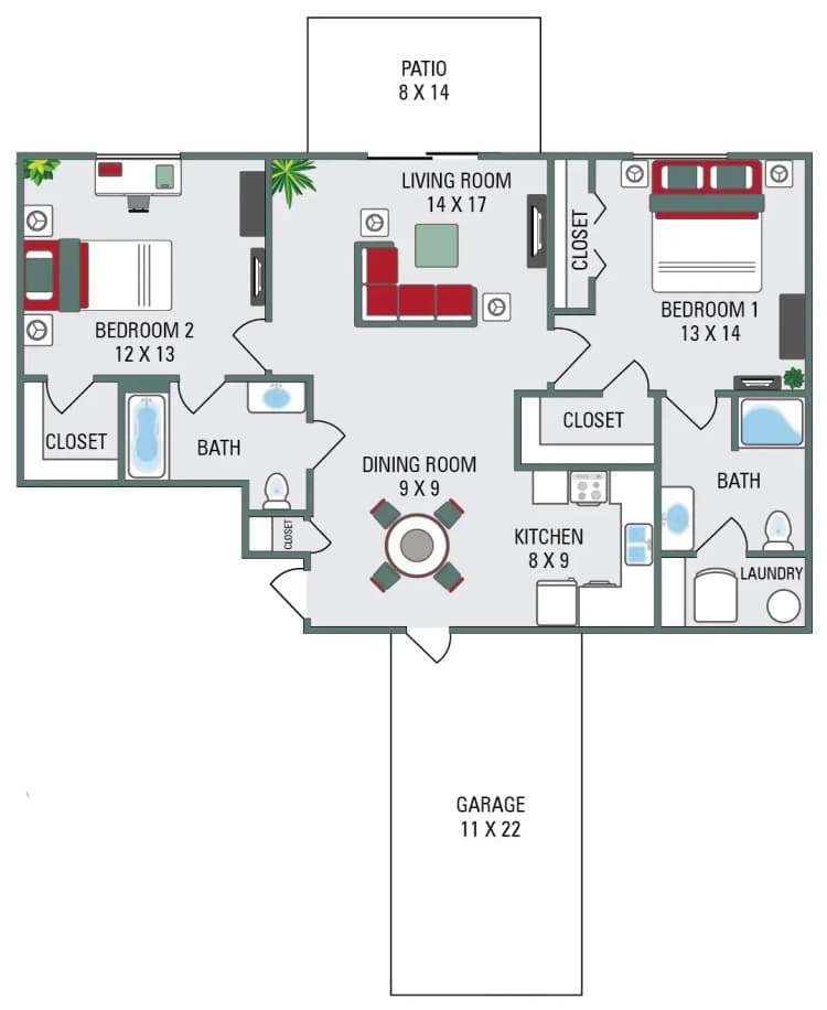 Green Bay apartments for rent - image - toonen_HS_SH_QP_2 bed_1375010824110914396147.jpg