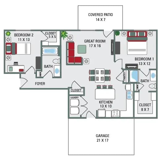 Green Bay apartments for rent - image - toonen_sand lake_2 bed_1134_2.jpg