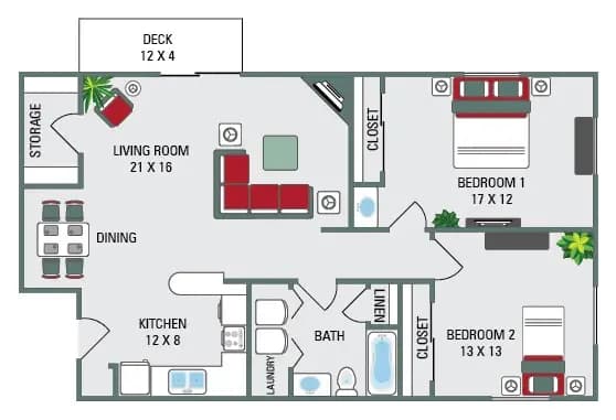 Green Bay apartments for rent - image - toonen_the shores_2 bed_1065_2.jpg