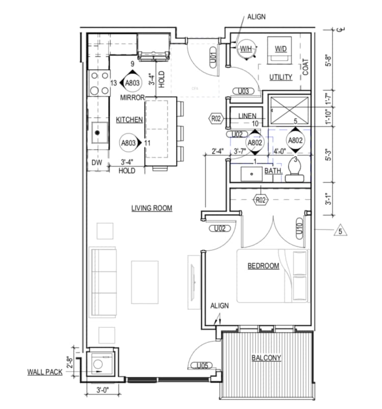 Green Bay apartments for rent - image - 1B-floor-plan-958x1024-1.png